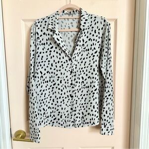 White and black spotted ecowish button up